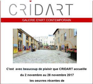 CRIDART à Metz expositions Tony SOULIE (peintures) Dominique MUCKLI (bronzes)  2/28 Novembre 2017
