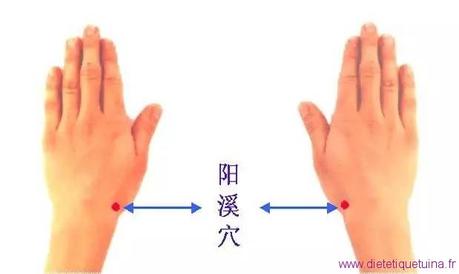 Le point Yang Xi du méridien du gros intestin (5GI)
