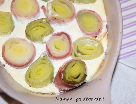 Gratin de poireaux au jambon