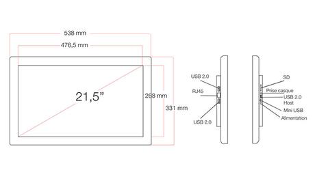 Une grande tablette tactile professionnelle idéale pour les points de vente telefunken techfive 212 connexions