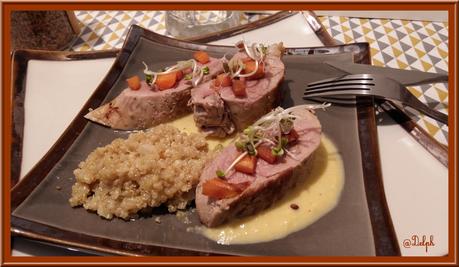 Filet mignon poêlé, risotto de quinoa au vin blanc Filet mignon poêlé, risotto de quinoa au vin blanc