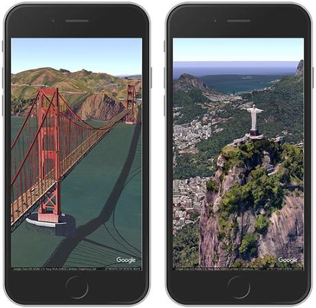 Google Earth s'adapte à l'écran de l'iPhone X et iOS 11