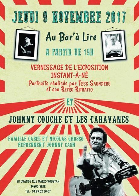 Sète – Vernissage Exposition Tess Sauders + Concert de Johnny couche et les caravanes le 9 novembre