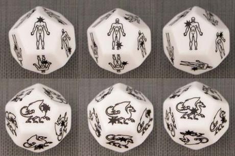 Des dés de location de ciblage Humain & Dragon par Arxpell sur Kickstarter