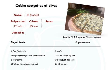 Quiche courgettes et olives ♨︎