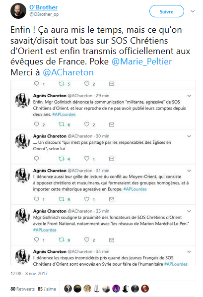 SOS Chrétiens d’Orient, officine d’extrême-droite #APLourdes