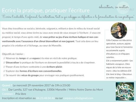 Un nouvel atelier d'écriture à Marseille ! Un nouvel atelier d'écriture à Marseille !