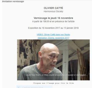 Galerie LAZAREW  exposition Olivier Catté  « Harmonious Society » à partir du 16 Novembre 2017