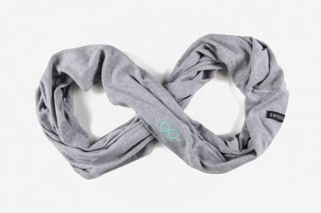 Snood 100% coton gris et vert d'eau