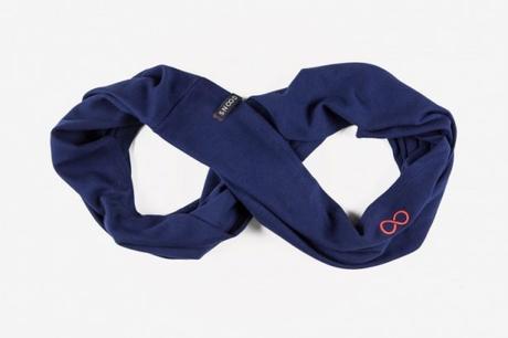 Snood en 100% coton bleu et orange