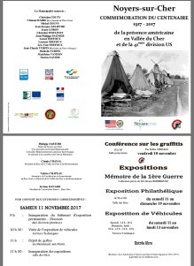 Noyers sur cher « Commémoration du Centenaire » 1917-2017 de la présence américaine en Vallée du Cher