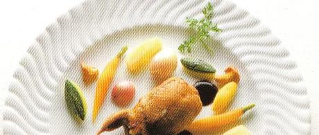 Caille farcie et légumes glacés