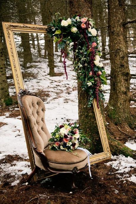 mariage theme hiver cadre photo