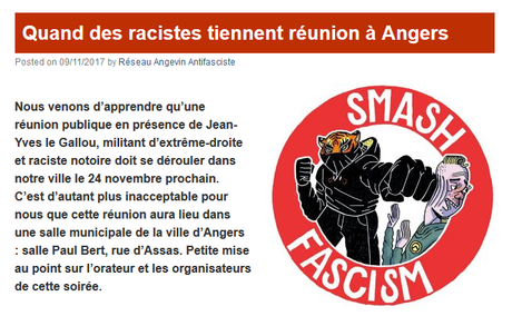 Quand la mairie d’@Angers et @ChristopheBechu accueillent un fasciste à bras ouverts