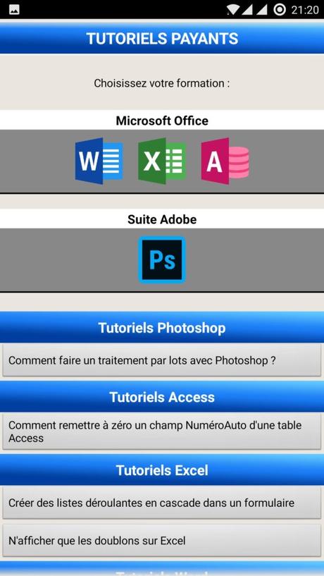 Application Android : Votre Assistante – Tutoriels Office et Adobe Application Android : Votre Assistante – Tutoriels Office et Adobe