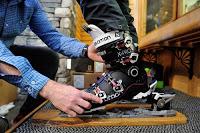 Vendeur de chaussures de ski biaisé Vendeur de chaussures de ski biaisé