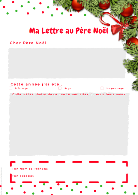 La lettre au père Noël – A Imprimer {Gratuit} La lettre au père Noël – A Imprimer {Gratuit}