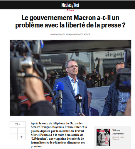 la liberté de la presse gravement mise en danger par le despote Macron 1er