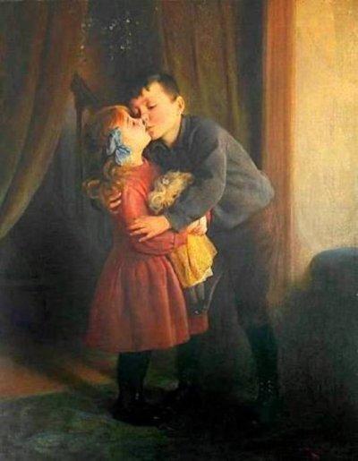 Tradition du baiser sous le gui par Karl Witkowski
