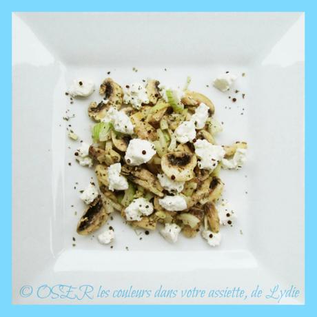 Salade de champignons blancs de Paris au fromage frais pur chèvre