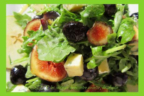 Salade roquette et poire Abate à l’huile infusée au basilic