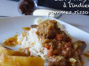 Curry d’agneau l’indienne, pommes rissolées