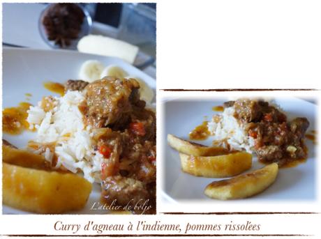 Curry d’agneau à l’indienne, pommes rissolées Curry d’agneau à l’indienne, pommes rissolées
