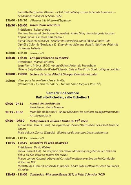 Colloque André Gide et le théâtre