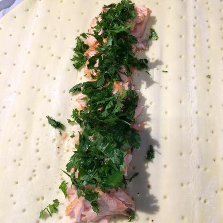 Tresse feuilletée poireau saumon