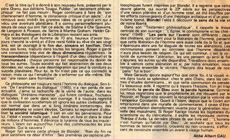Abbé Albert Gau: Abbé Albert Gau: Testament philosophique Roger Garaudy