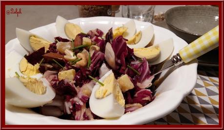 Salade Trévise aux Pommes, Comté et oignons caramélisés