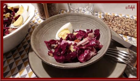 Salade Trévise aux Pommes, Comté et oignons caramélisés 
