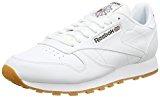 Reebok Classic Leather, Sneakers basses homme - Blanc (White/Gum) - 43 EU (Taille Fabricant : 9 UK)