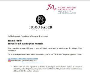 Partenariat Fondation Bettencourt Schueller & Fondation Michelangelo – Exposition « Homo Faber » Venise Septembre 2018