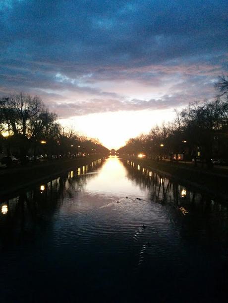 Le canal de Nymphenburg au crépuscule du 23 novembre