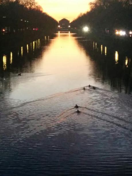 Le canal de Nymphenburg au crépuscule du 23 novembre