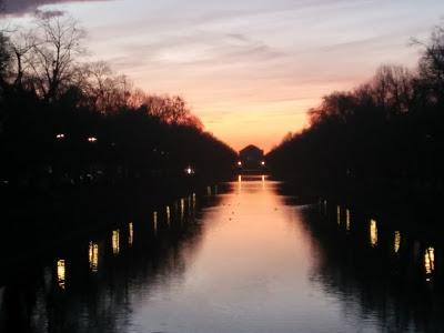 Le canal de Nymphenburg au crépuscule du 23 novembre