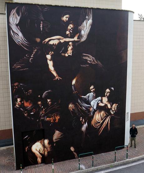 Rome : une œuvre du Caravage devient un gigantesque street art