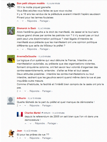 les #identitaires (comprendre néo-nazis) privés de sortie. Comme je suis triste… #oupas #antifa