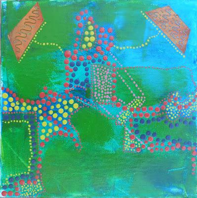 trois oeuvres abstraites By Senaq: qui a dit que le vert était une couleur impossible?