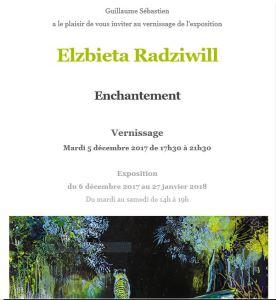 Galerie Guillaume    Exposition Elzbieta Radziwill  « Enchantement » jusqu’au 27 Janvier 2018