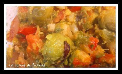 Choux de bruxelle au tomates