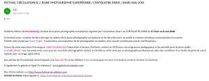 Festival CIRCULATION(S) Jeune photographie Européenne-  8me édition  CENTQUATRE-PARIS Mars-Mai 2018
