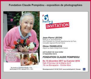 Mairie PARIS 6  « Fondation Claude POMPIDOU » 13 Décembre au 6 Janvier 2018