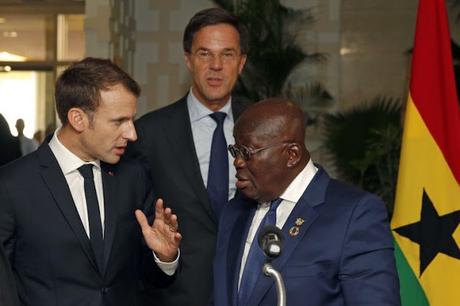 Emmanuel Macron  en visite au Ghana