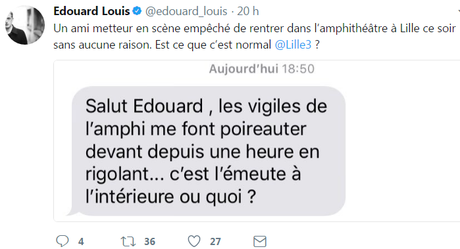 @edouard_louis et @gdelagasnerie  agressés par les autorités de @Lille3