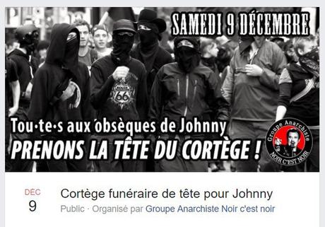 #JohnnyHallyday : Scandale national  : les blacks blocs en cortège de tête !