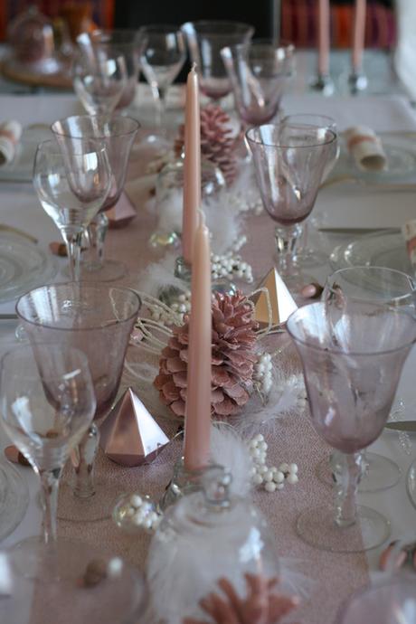 Table rose et marron glacé