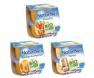La gamme Nestlé Naturnes bio pour bébé propose...