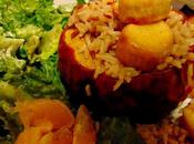 Courge poivrée farcie pétoncles pleurotes